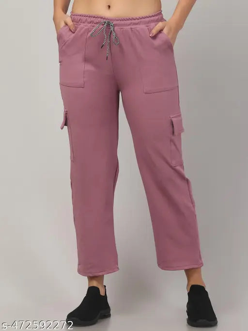 -Women Premium Cotton Wide Leg 4 Pocket Cargos/Trousers 