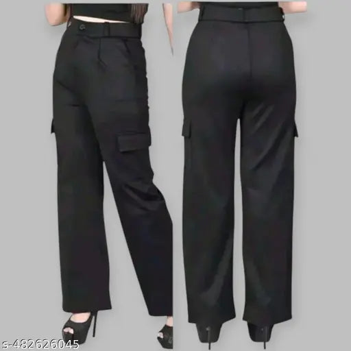Women solid bell boutam lycra pants
