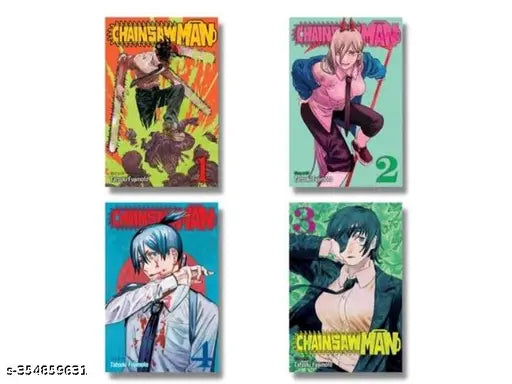 Cahinsaw Man Volume-1  2  3  & 4 Manga (English  Paperback  Tatsuki Fujimoto)