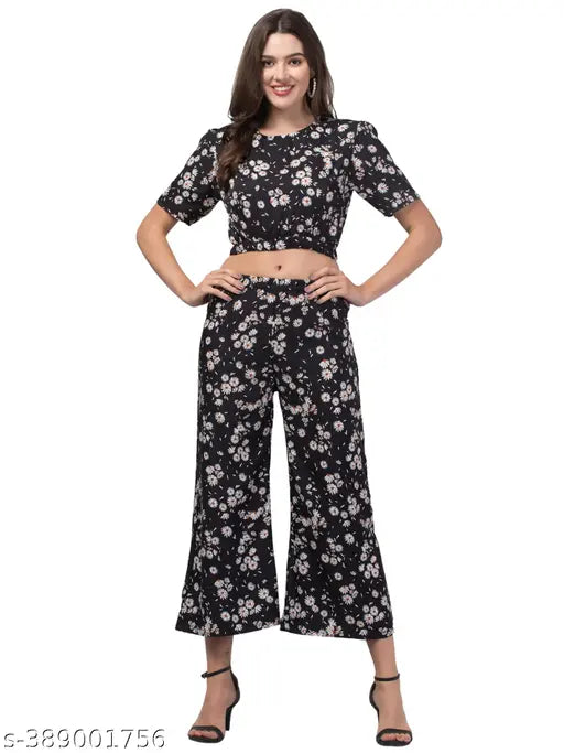 Girls Floral Top with Palazzos - Girls Casual Jumpsuit Pant