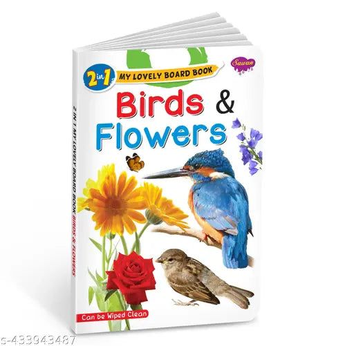 Birds and Flowers Book : 2 in 1 Book for Kids  Board Book for Children  Learning Birds and Flowers Book - Books for Kids.