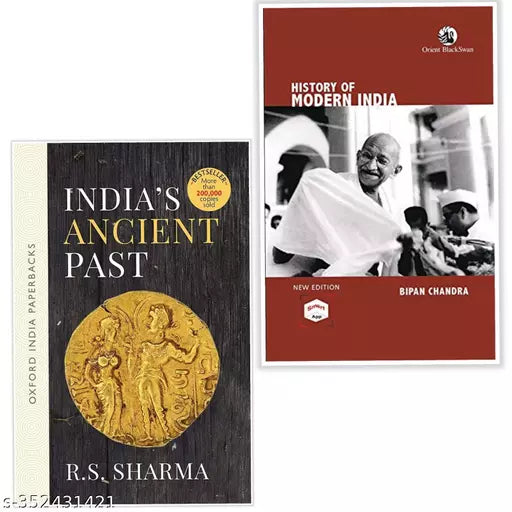 Set of 2 BOOKS - India's Ancient Past +  HISTORY OF MODERN INDIA (NEW EDN)- 2023 edition