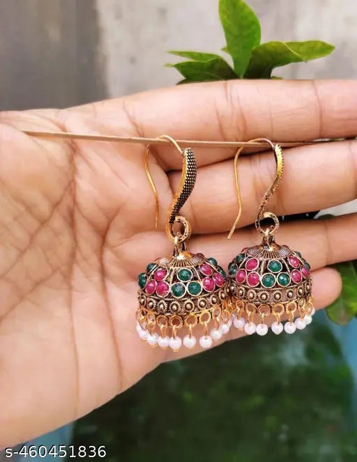 Beautiful Diamond Jhumka Earrings for girl's and women's -