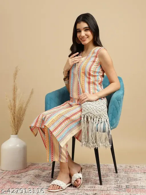 Women's Poly Rayon Kurta and Pant set