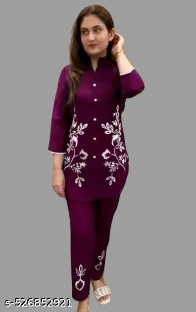 Women printed rayon co-rd set shirt and payjama