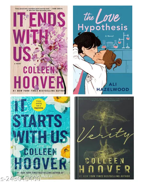 IT END WITH US BY COLLEEN HOOVER  + IT STARTS WITH US BY COLLEEN HOOVER  + THE LOVE HYPOTHESIS BY ALI HAZELWOOD  + VERITY BY COLLEEN HOOVER
