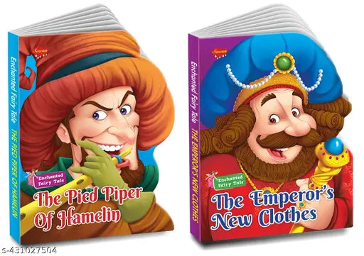 Die Cut Enchanted Fairy Tale The Emperor's New Clothes and The Pied piper of Hamelin books for kids : Board books for kids  Story books for kids  Learning book for kids - Set of 2 die cut enchanted fairy tale book for kids (Hardcover).