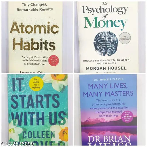 4 Books Of Combo Atomic+Psychology+It _Strat+Many_lives