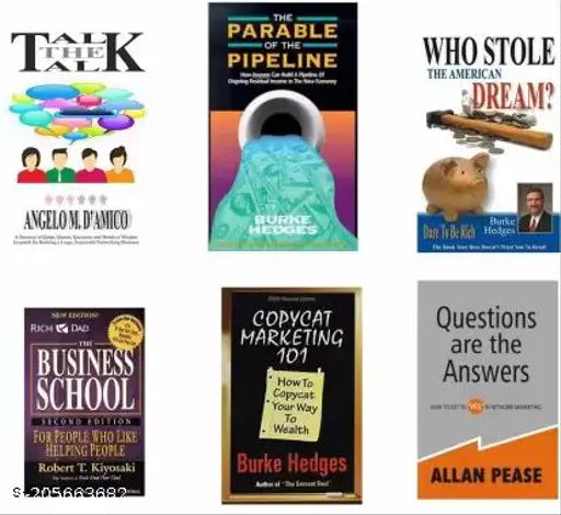 Combo Of 6 Books : Parable Of Pipeline  Business School  Who Stole American Dream  Copycat Marketing  Talk The Talk  Question Are The Answers  (Unknown  Robert T. Kyoski)