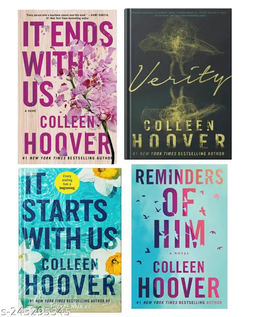 IT END WITH US BY COLLEEN HOOVER  + IT STARTS WITH US BY COLLEEN HOOVER  + VERITY BY COLLEEN HOOVER + REMINDERS OF HIM BY COLLEEN HOOVER