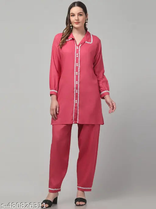 Women Viscose Rayon Kurta Pant  Set