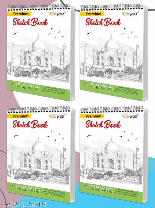 A5 Premium Sketch Book : Set of 4 (5.8 x 8.3 inches) - Artist Drawing Book Pad  Top Spiral-Bound Art Notebooks for Drawing  Painting  and Artwork