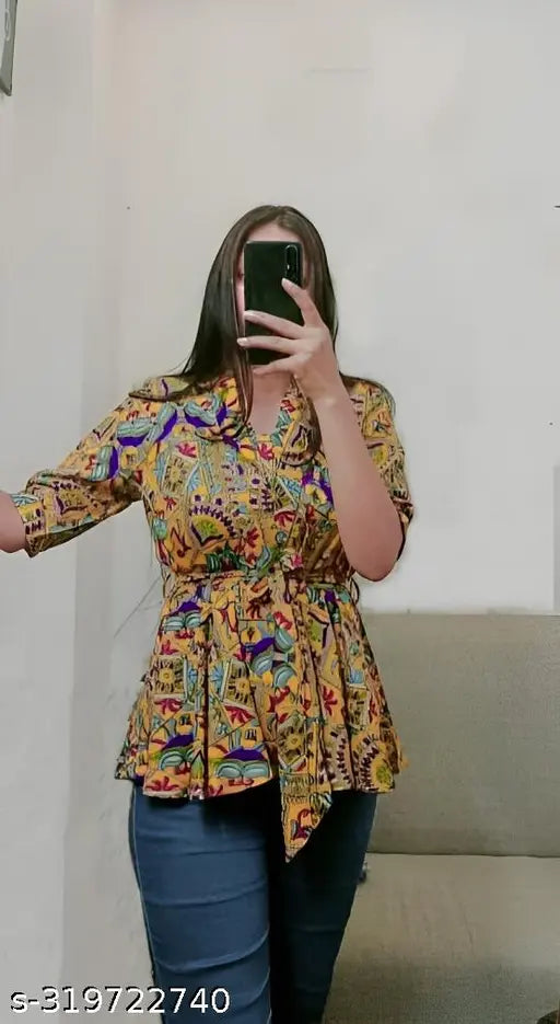 WOMENS  PRINTED RAYON TOP