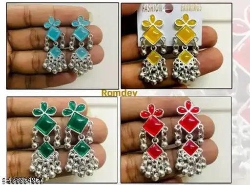 Willanzy Monalisha Stone Stude Earring 4 Color Combo / Wonderful Earrings Studs