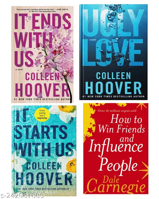 IT END WITH US BY COLLEEN HOOVER  + IT STARTS WITH US BY COLLEEN HOOVER  + UGLY LOVE BY COLLEEN HOOVER  +  HOW TO WIN FRIENDS AND INFLUENCE PEOPLE BY DALE CARNEGIE