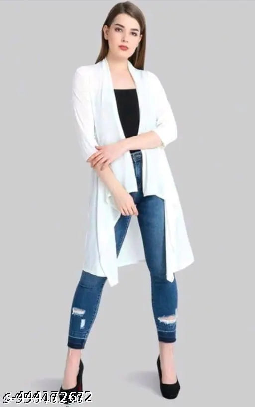 HF plain white malai long shrug