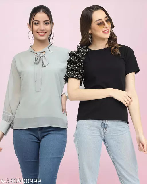 Women Solid Multicolor Top{Pack Of 2}