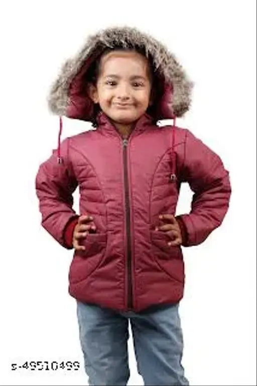 Boys Maroon Nylon Jackets & Coats Pack Of 1