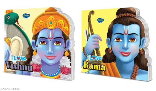 I Love Vishnu and Rama Die cut board book for kids : Children's Educational Picture Book  Fun Learning Story for Kids  Picture Book for Preschoolers - Pack of 2 Books