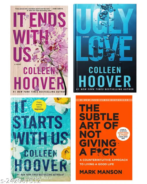 IT END WITH US BY COLLEEN HOOVER  + IT STARTS WITH US BY COLLEEN HOOVER  + UGLY LOVE BY COLLEEN HOOVER  + THE SUBTLE ART OF NOT GIVING A  BY MARK MANSON