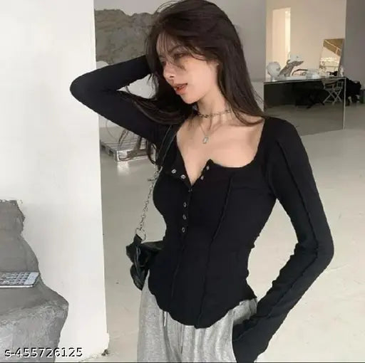 TRENDY TICH BOTTON TOP FOR GIRLS AND WOMEN