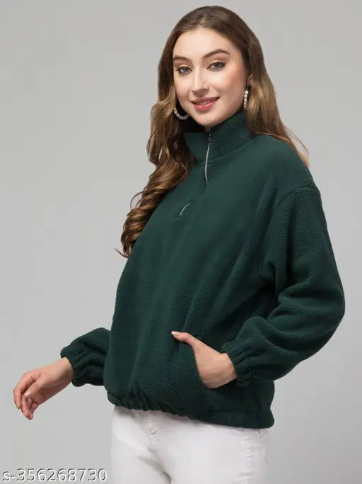 Womens Sweatshirts Half Zip Cropped Casual Pullover Thumb Hole Classic Comfy Spring and Fall