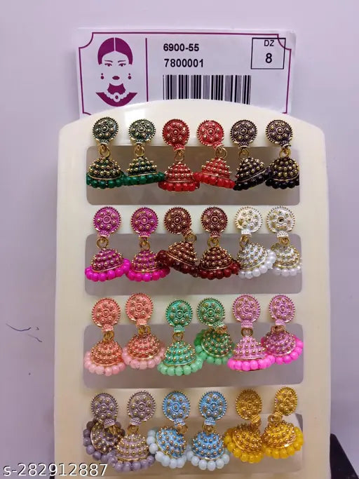jhumka colour full Earring set   women's earring's pack-12 -