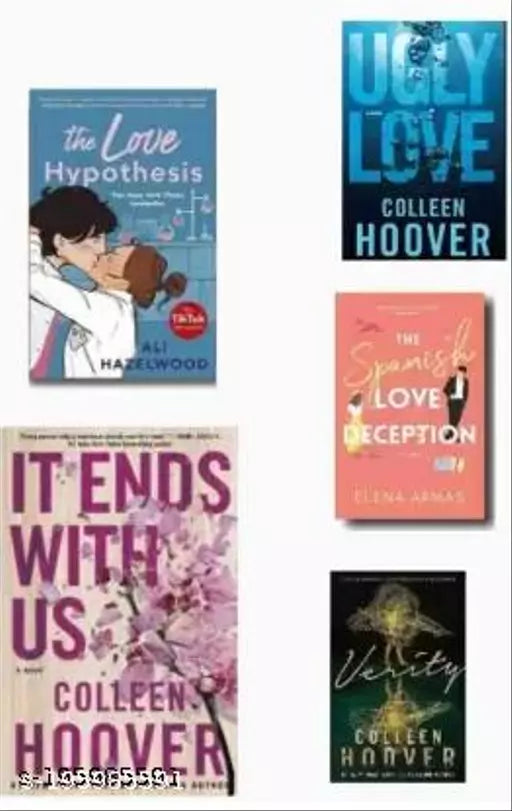 The Love Hypothesis + It Ends With Us + Ugly Love + The Spanish Love Deception + Verity  (Paperback  Collen Hoover and ali Hazelwood) (5 BOOKS COMBO)