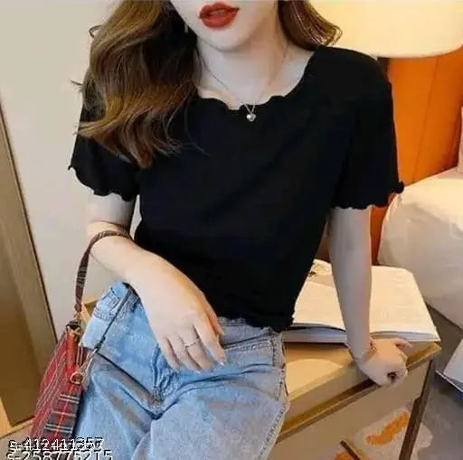 STYLISH RIB BLACK TOP
