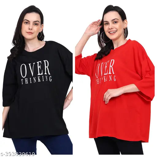Woman Oversized Loose Cotton T-shirt
