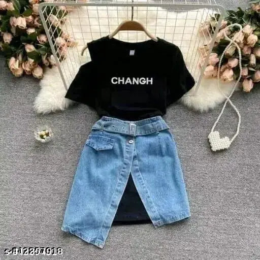 Woman denim Dress(Free upto 38'')