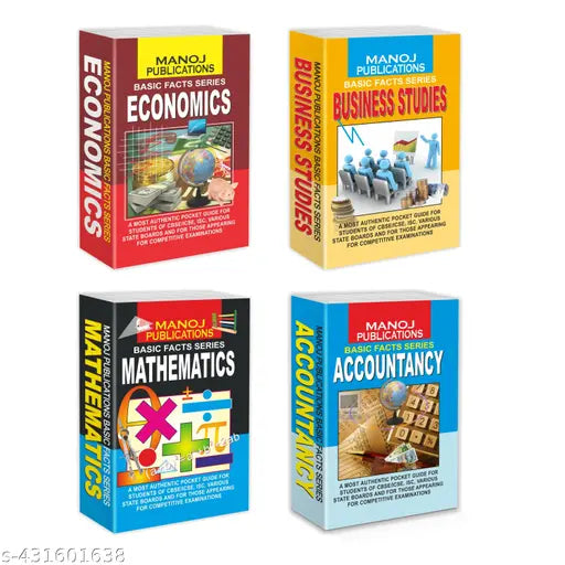 Mathematics  Accountancy  Economics and Business Studies Basic Facts Series Combo for Commerce Students : Businees Studies and Economics Books  Basic Facts Books for Kids  Educational Book for Kids - Set of 4 Basic Facts Books.