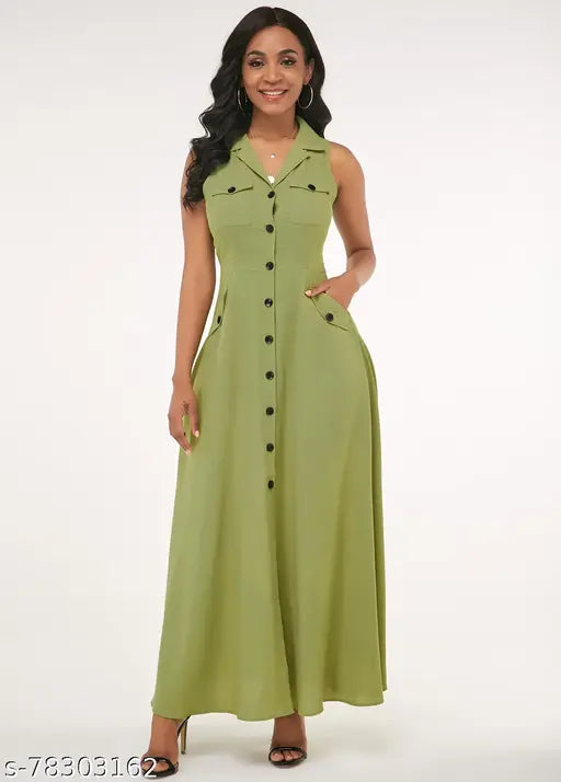 WOMEN'S UPDOWN COLLAR SAFARI DRESS