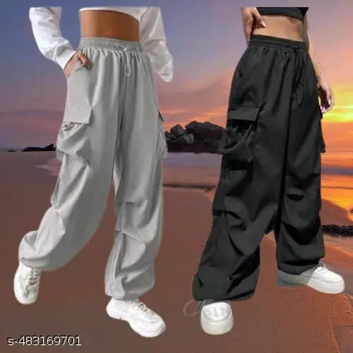 Women stylish ns cargo pants combo pack of 2