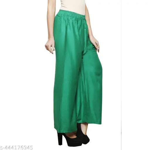 HF plain green palazzo