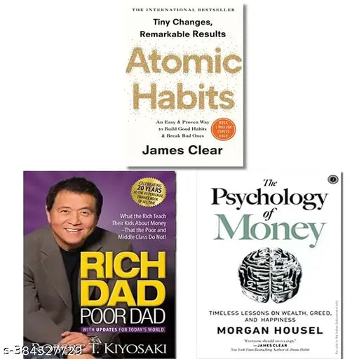 Rich dad poor dad + Atomic habit + The psychology of money ( english paperback in best price and deal  Best combo book )