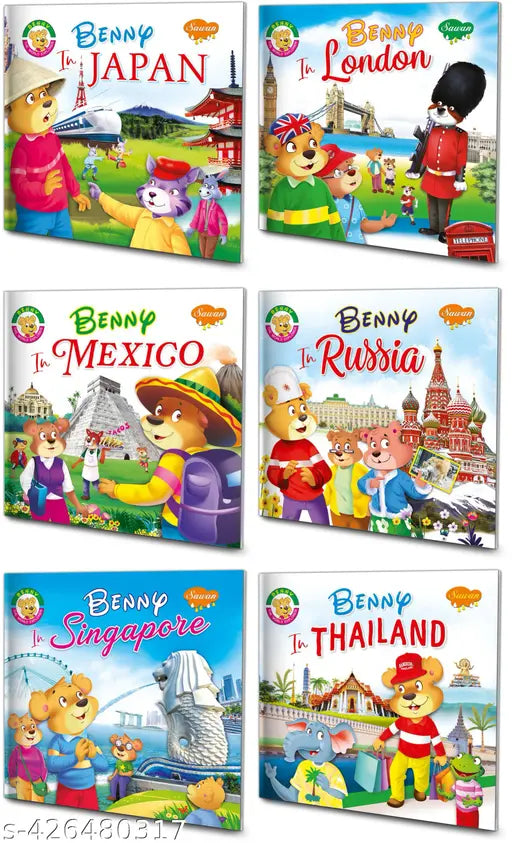 Bennny in Japan  London  Maxico  Russia  Singapore  and Thailand Book for kids : Storytelling Books for kids  Childrens story book  benny story book  Kids learning book - Set of 6 story books.