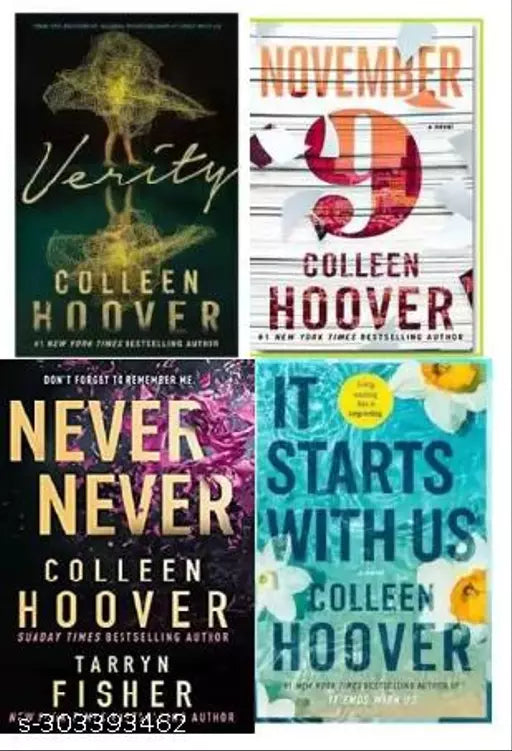It start with us +Verity + November 9 +Never Never (SET 0F 4 BOOKS) (ENGLISH  PAPERBACK  Collen hoover)