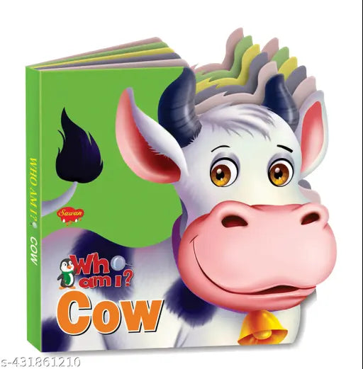 Cow 'Who Am I' Die-Cut Shape Board-Book : Die cut board book for kids  Learning board book for kids  Educational book for kids.