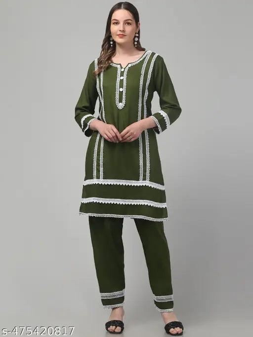 Women Viscose Rayon Kurta Pant