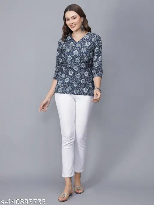 Women Floral Print Pure Cotton Straight Kurta