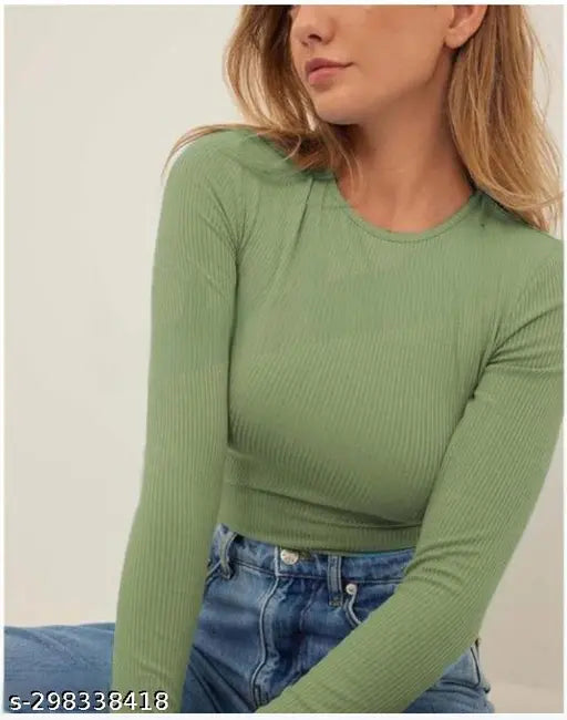 Deep Neck Short Sleeve Contrast Top