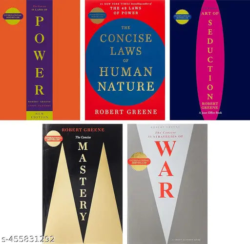 5 Books Box Set By Robert Greene : (The Concise 48 Laws Of Power; The Concise Laws Of Human Nature; The Concise Mastery; The Concise Art Of Seduction The Concise 33 Strategies Of War)