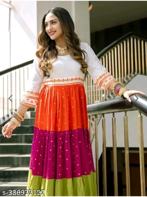 Woman's Multicolor Ethnic Gown
