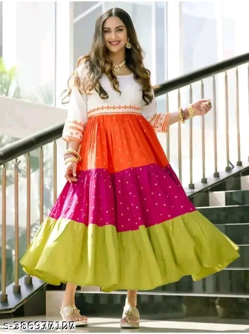 Woman's Multicolor Ethnic Gown