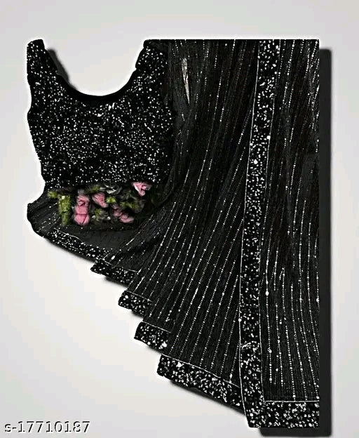 Net saree with blouse piece