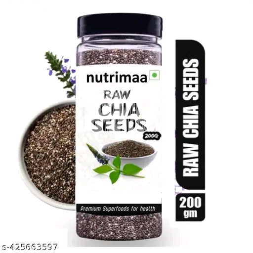 Vegetarian Raw Chia Seeds 200 gms with no trans fat and gluten free