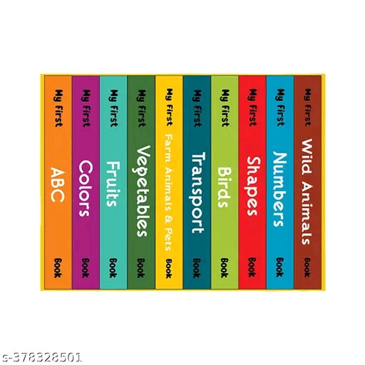 Awejoy My First Picture Library Box of 10 Board Books (Pre-School Books) Gift Set For Kids