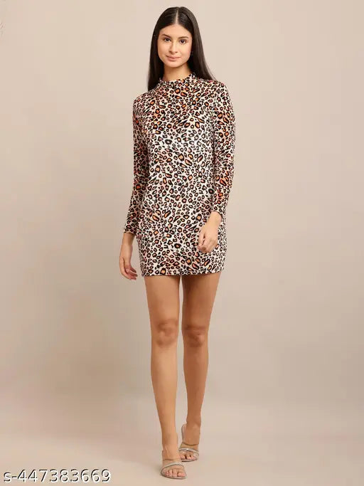 TM Tiger Print Full Sleeves Dress