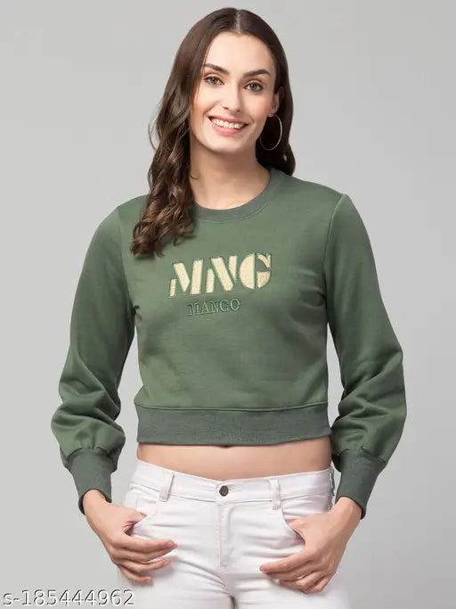 Women Embroidered Pullover Sweatshirt